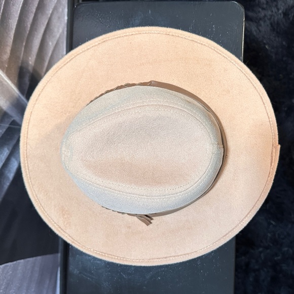 Guess Felt Hat Women’s Camel Tan Wide Brim Fedora Panama Braided Band - Picture 4 of 15